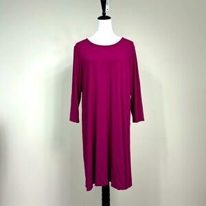 Brand new J •Jill  Wearever Collection Burgundy 3/4 Sleeve Tunic/Dress size L